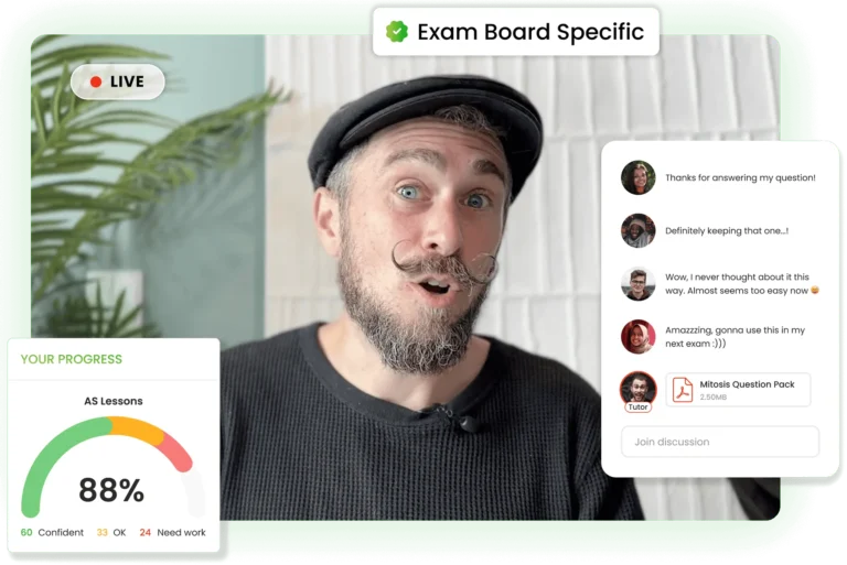 A level Biology tutor online. Exam board specific Biology course with video tutorials, progress tracker, and interactive Q&A support for revision.