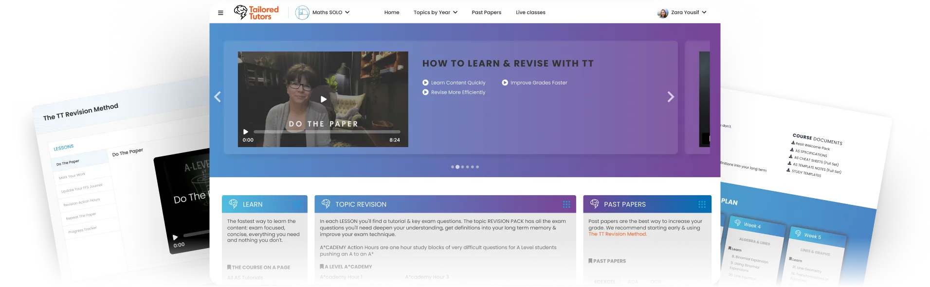A preview of inside the A Level Maths course with Maths videos, past paper questions, revision help, Maths quizzes.